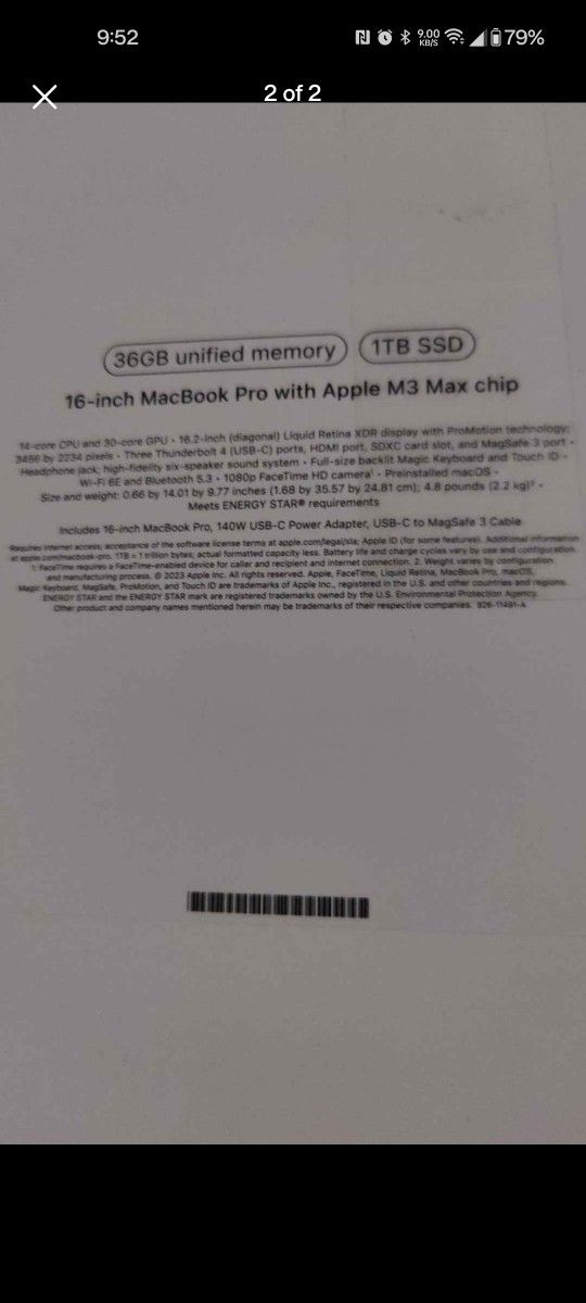 Mac Book Pro M3 Max Chip Brand New Unlocked 