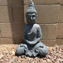 Buddha Statue 22" Gray – Outdoor Garden Decor, Meditation Zen Sculpture