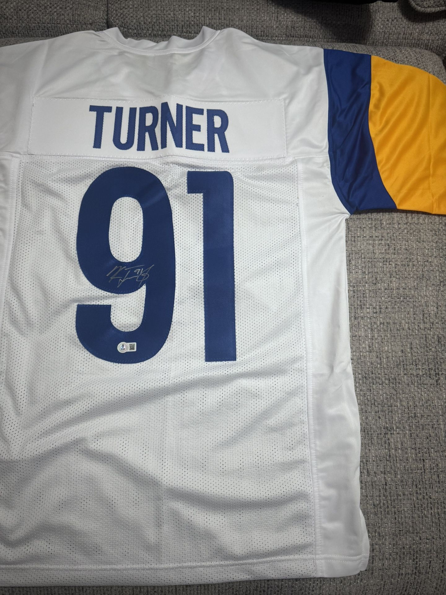 Kobie Turner Signed Autograph Custom Jersey - Beckett Coa - LA Rams