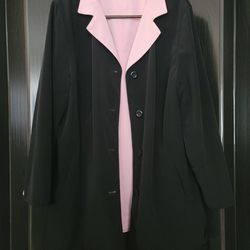 SOLD *Preston & York Womens Jacket / Coat Black Pink 1x Reversible