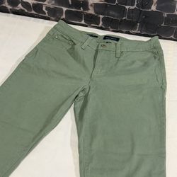 Charter Club Bristol Capri Women’s Size 4 Green Stretch Cotton Pants Mid Rise