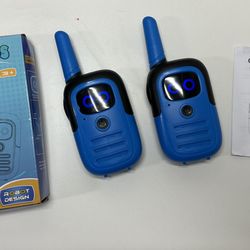 Robot Kids Walkie Talkies - Blue with Glowing LED Eyes - Tested & Working!