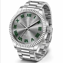 Invicta Specialty Men’s Watch 43mm SS  Charcoal W/ Green Roman Dial 50809 New!