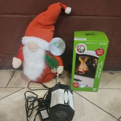 Gnome Christmas Santa Plush, Inflatable Grinch Max Car Buddy & Projector-3 Items