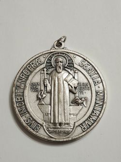 St. Benedict Silver Toned Pendant