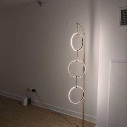 Modern Solid Metal Ring Floor Led Lamp. 3l brightness, WiFi smart plug included - control by phone