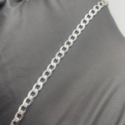Solid 925 Sterling Silver Curb Chain Bracelet – 3.6mm | 8”