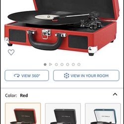 Victrola Vintage 3-Speed Bluetooth Portable Suitcase Record Player with Built-in Speakers | Upgraded Turntable Audio Sound| Includes Extra Stylus | Re