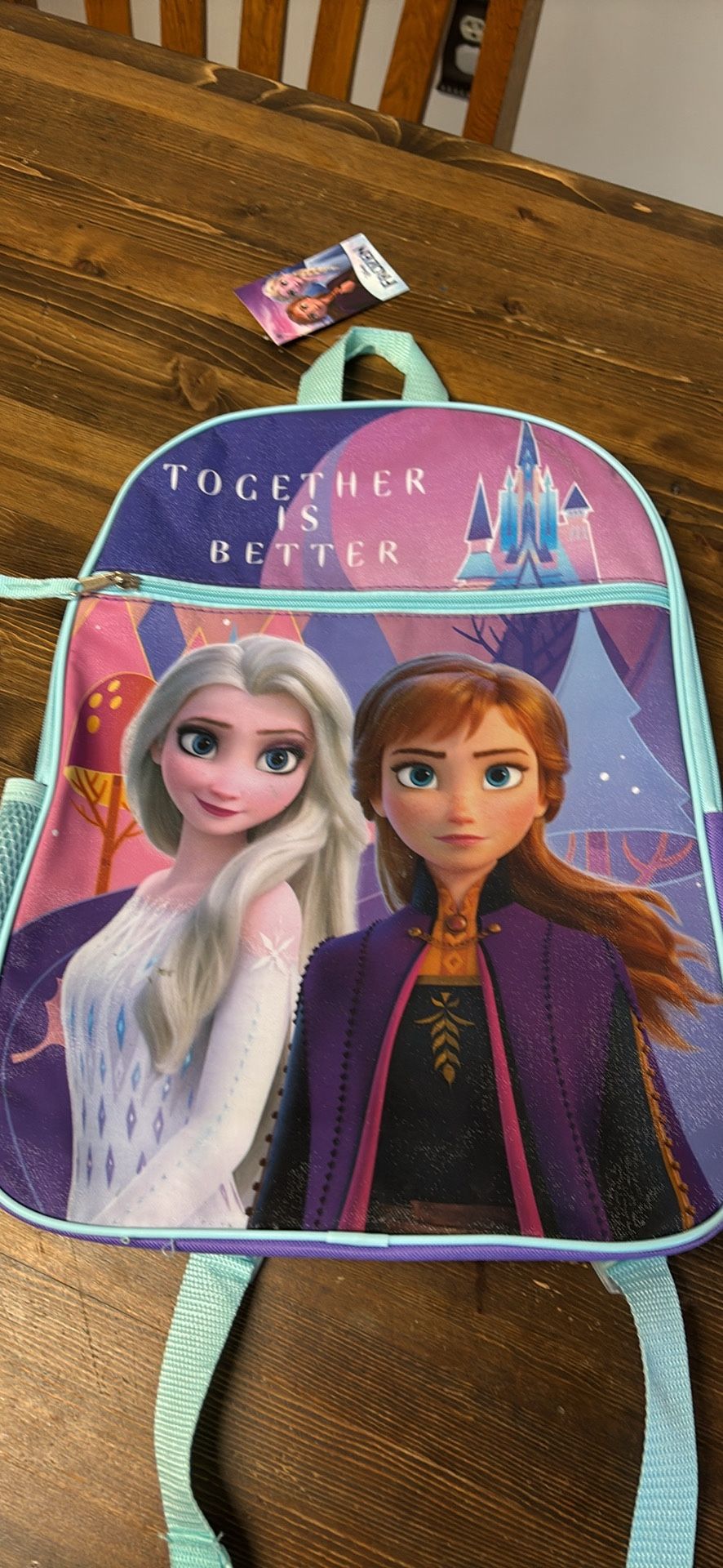 Disney Frozen Elsa and Anna backpack new with tag adjustable straps zip top closure New Tags