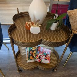 Brass Gold Table With Wheels