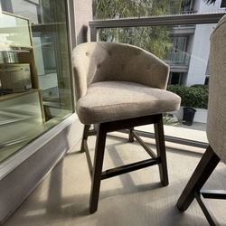 Counter Height Bar Stools – Set of 4 Swivel Chairs (Beige-Gray)