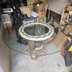 Glass Top Antique Looking Table