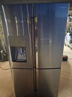 Refrigerator. French food. 4 door. Stainless steal.