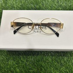 CELINE Women's Brown and Gold Sunglasses