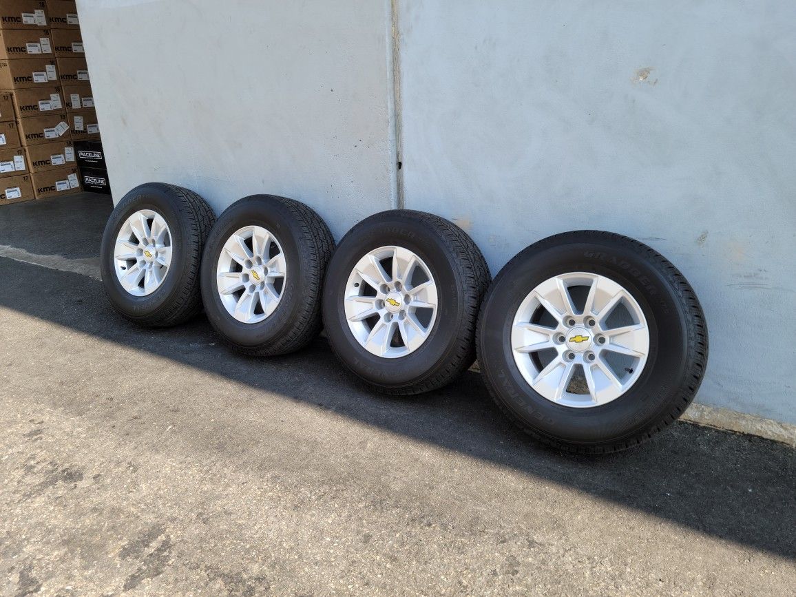 17" Chevy Silverado OEM stock/factory rims 265-70R17 GENERAL GRABBER tires