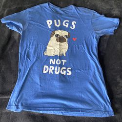 Pugs Not Drugs T Shirt Unisex Size L