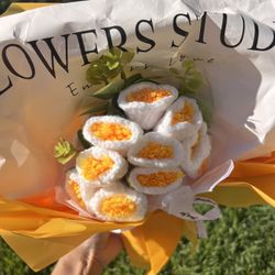 Crochet Flower Bouquet 💛 Handmade Yellow Gift Set