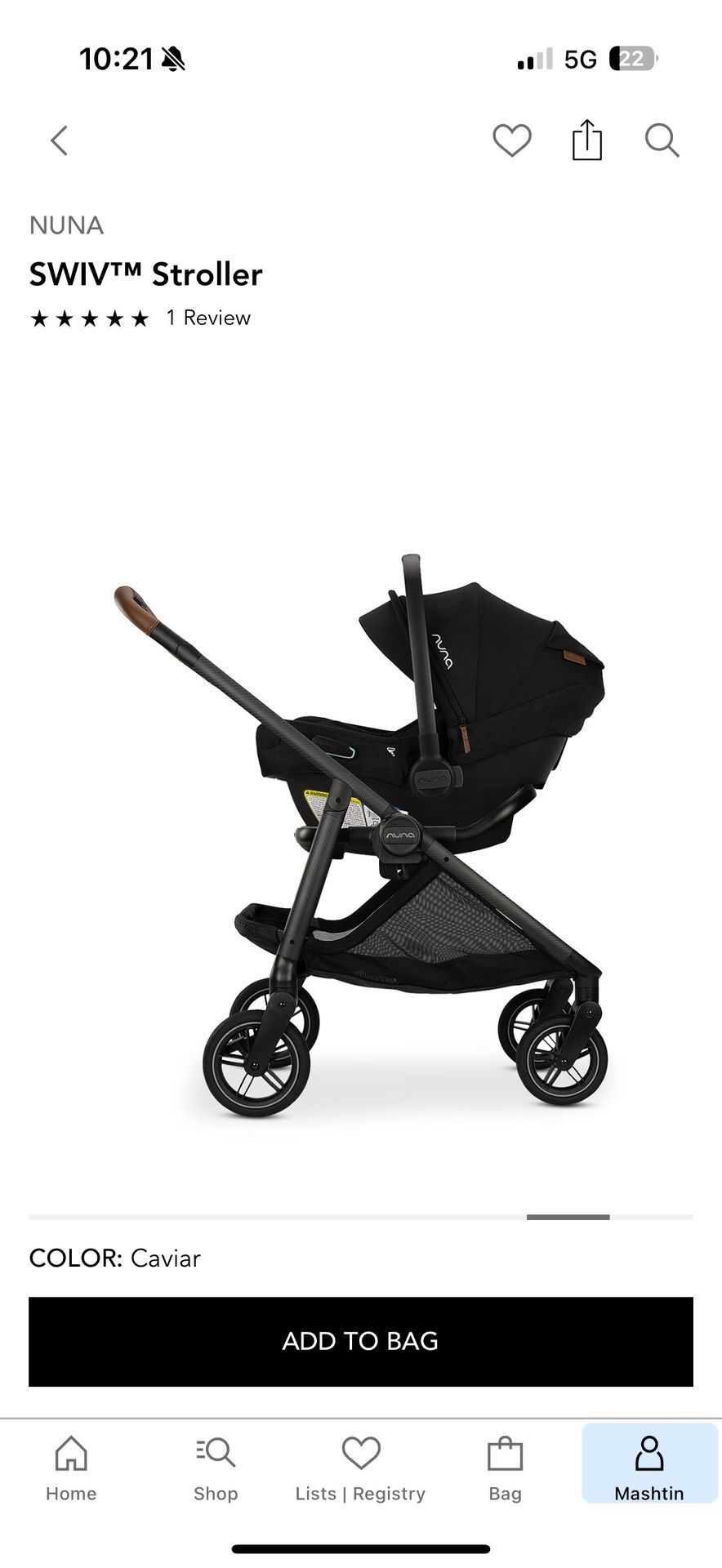 Nuna SWIV Stroller, collor: Caviar