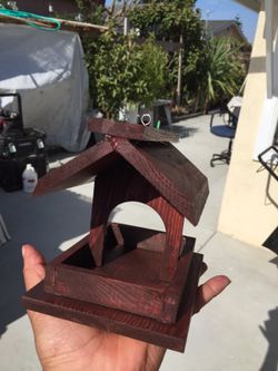 Hand crafted bird feeder