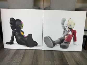 Kaws companion canvas art prints set of 2