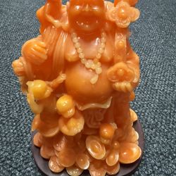 Large Laughing Buddha Statue Asian Feng Shui Resin Figurine 12”