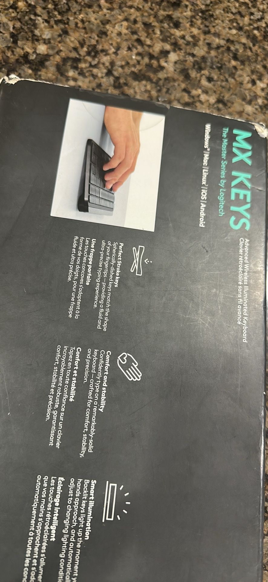 Logitech wireless MX keys advanced illuminated keyboard with warranty