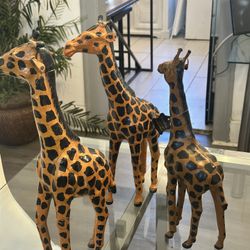 Vintage leather giraffes