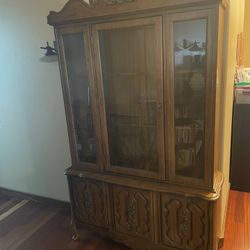 2 Piece French Provincial Lighted China Hutch