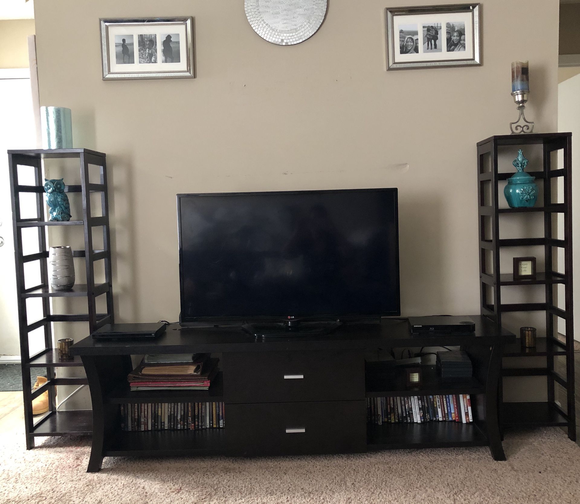 Expresso TV stand w/ drawers (bookshelves not incl.)