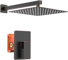 10" Rain Shower Head Single Function Shower Valve Combo Trim - Oil Rubbed Bronze