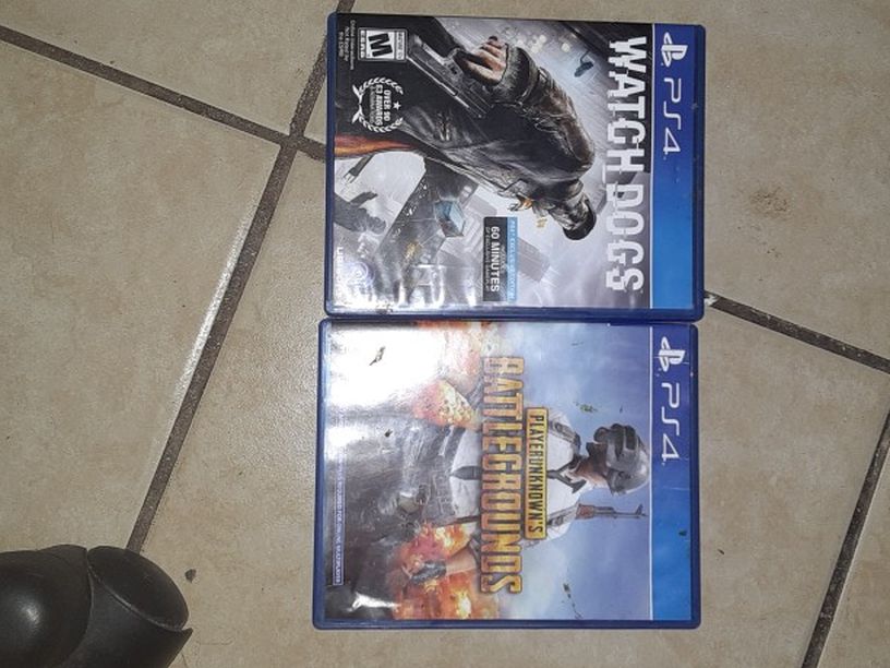 Ps4 games PubG and Watchdogs