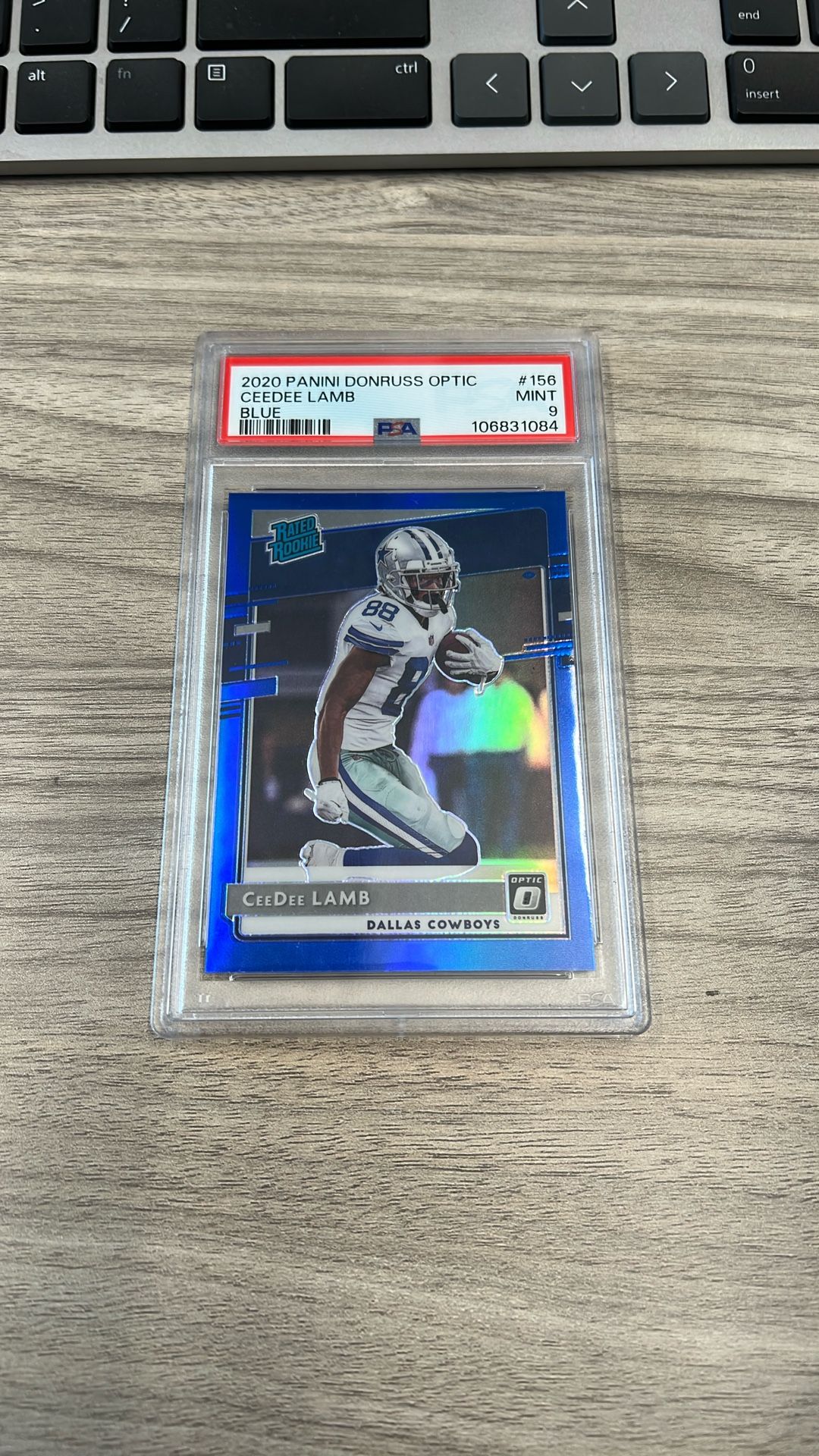 2020 Donruss Optic Ceedee Lamb Blue Rookie PSA 9 MINT