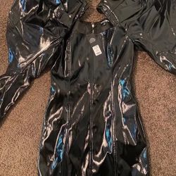  The Drama Faux Leather Mini Dress 