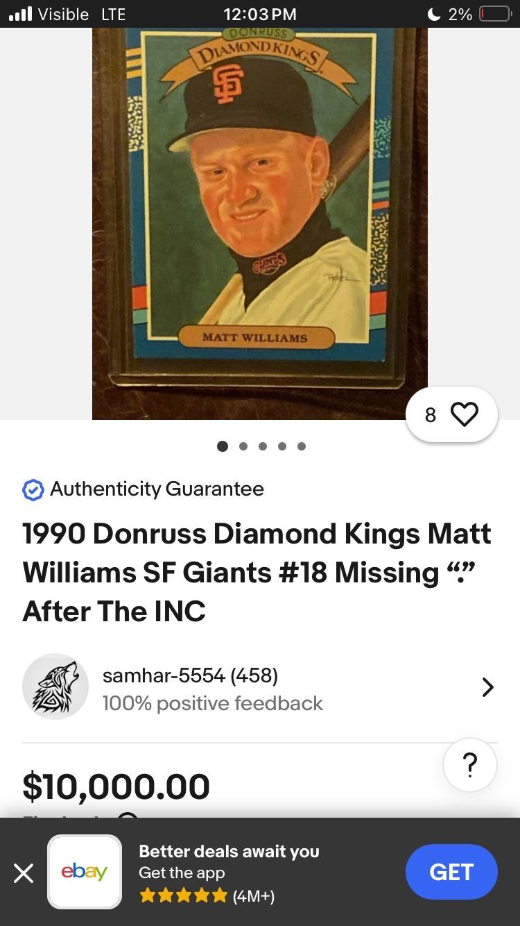 Diamond King Card Matt Willams