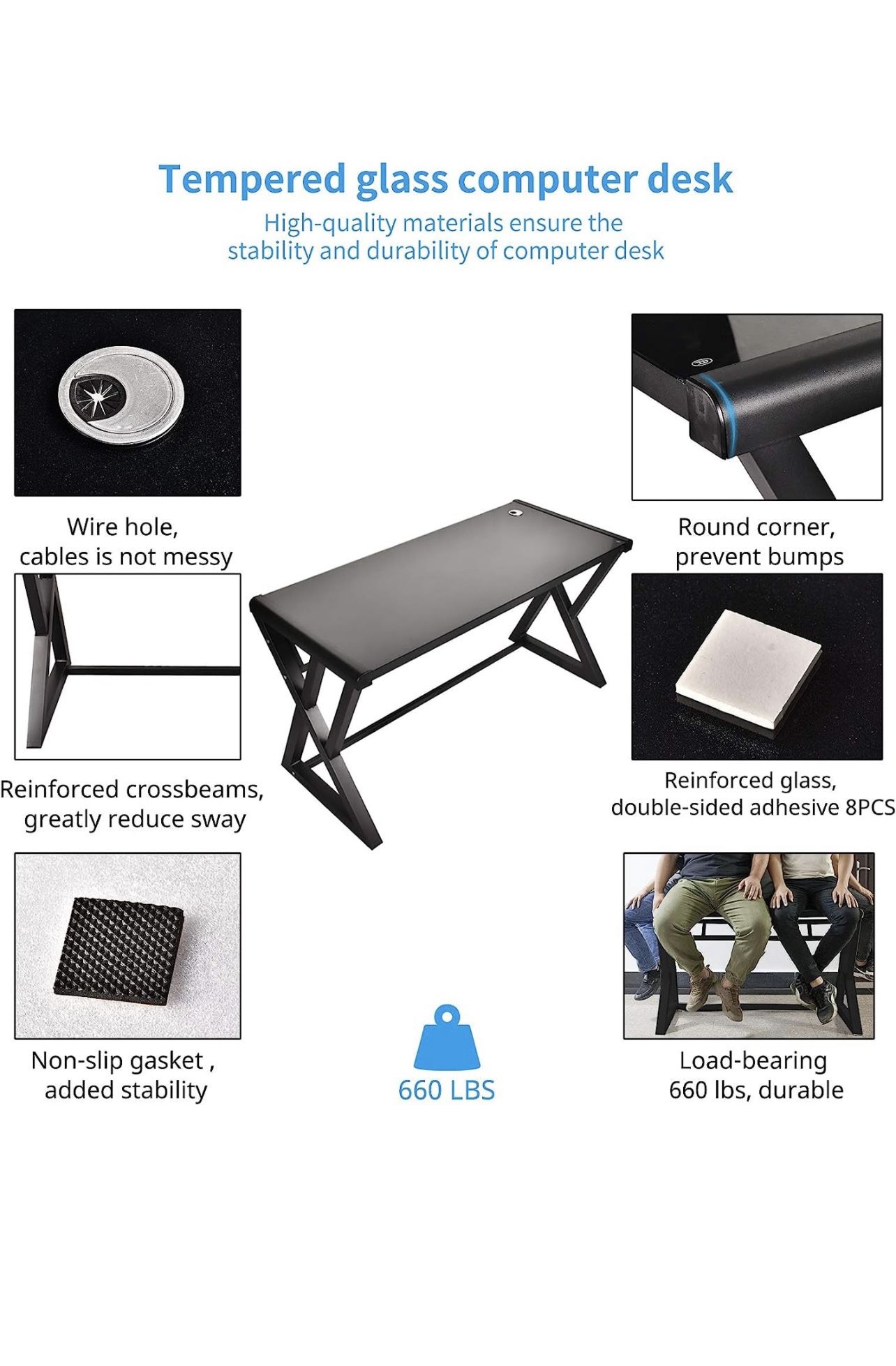 WHITE AND BLACK GLASS DESK for Sale in Huntington Beach, CA OfferUp