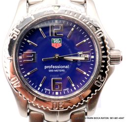 TAG Heuer Link Professional 200m WT1213 Blue Dial 36mm Quartz Watch 