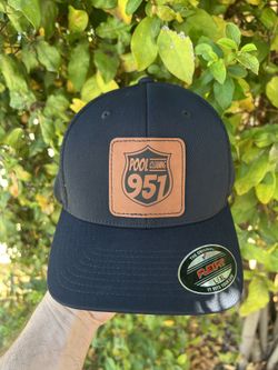 Custom Hats With Engraved Leatherette Patches 