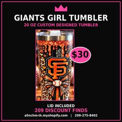 Giants Girl Custom Designed Tumbler - 20 oz