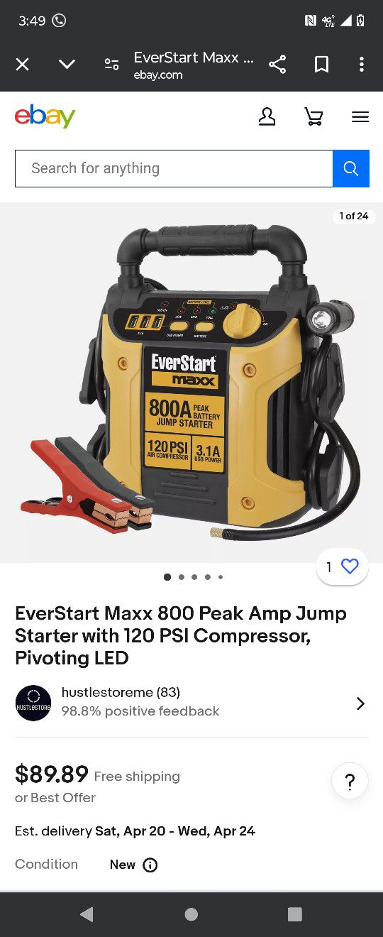 Everstart Battery Jumper Like New 40.00