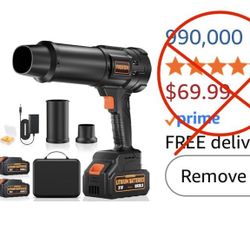 New 990,000 RPM Cordless Leaf Blower - 21V Electric Handheld Leaf Blower with 2×4.0Ah Batteries & Fast Charger - Lightweight for Patio, Lawn, Yard, De