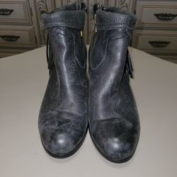 Womrns Shoes Sam Endelman Boots Black Fring Leather Sz 9