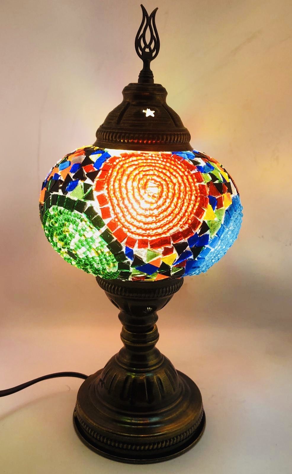 Handcrafted Turkish Mosaic Glass Table Lamp|Great Home Decor for Living Room, Bed Room, Game Room, Media Room| Also Great for Dorm Room, Bar & Nigh