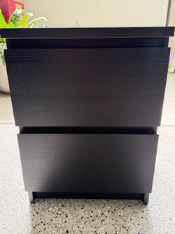 Malm side table drawer - dark brown