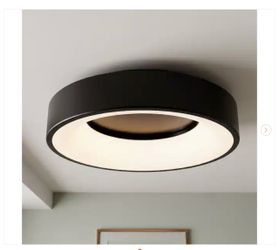 Artika Aiden 13 in. 1-Light Modern Black Integrated LED 5 CCT Flush Mount Ceiling Light Fixture - New