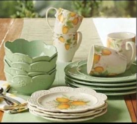 Vajilla Marbella mint limoncello set de 16 piezas