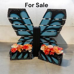 Wooden butterfly planter