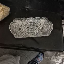 vintage American Brilliant Period (ABP) cut glass relish dish