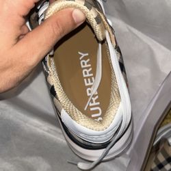 Burberry Check, Suede and Leather Sneakers 