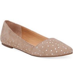 Lucky Brand Suede Arch Polka-Dot Flats- Size 5