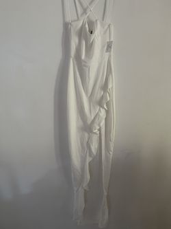 Ivory Long Slit Open Dress